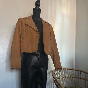 Genuine suede biker jacket
